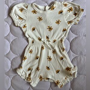 Rachel Zoe Cream Romper with Yellow Floral Design